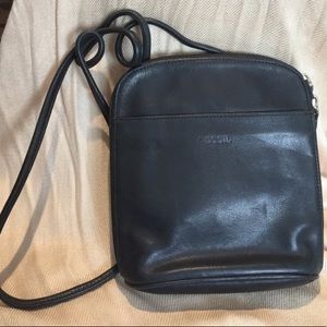 Vintage black fossil crossbody purse